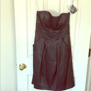 David’s Bridal Sz4 black satin strapless dress